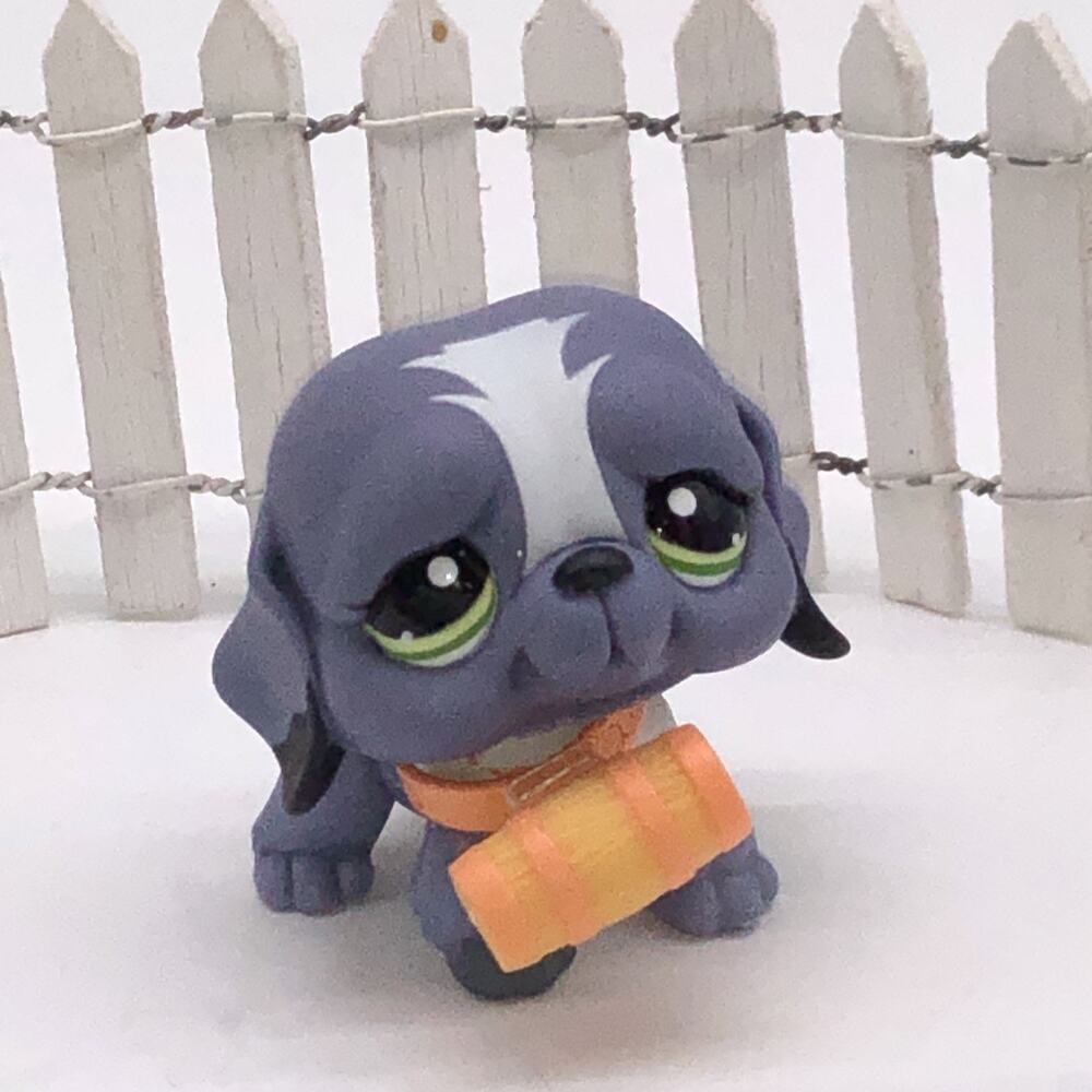 Lps Littlest Petshop Blue St Bernard Dog #1133 Multi Pack Green Eyes